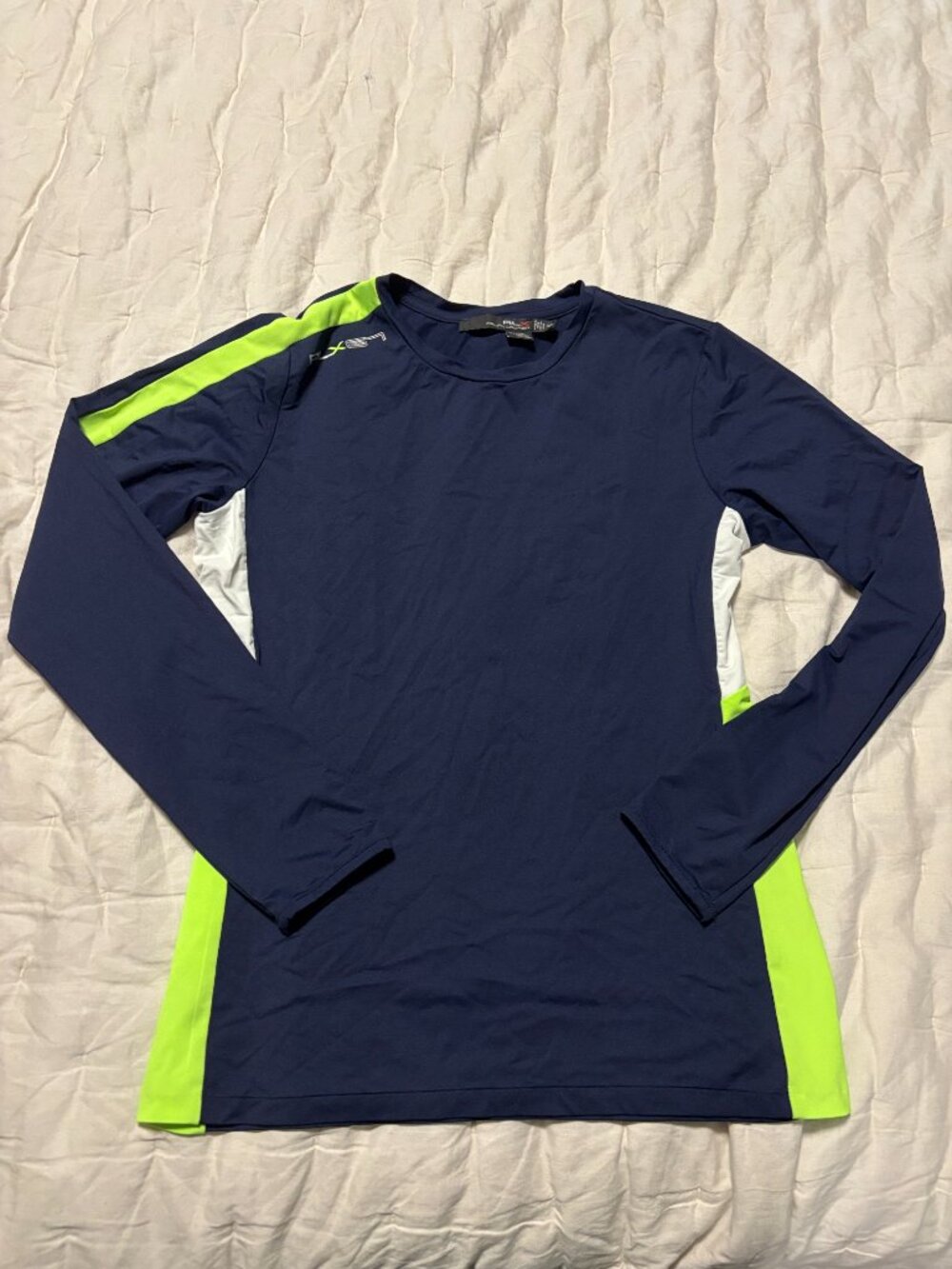 RLX Ralph Lauren Shirt Women Medium Navy Stretch Long Sleeve Performance